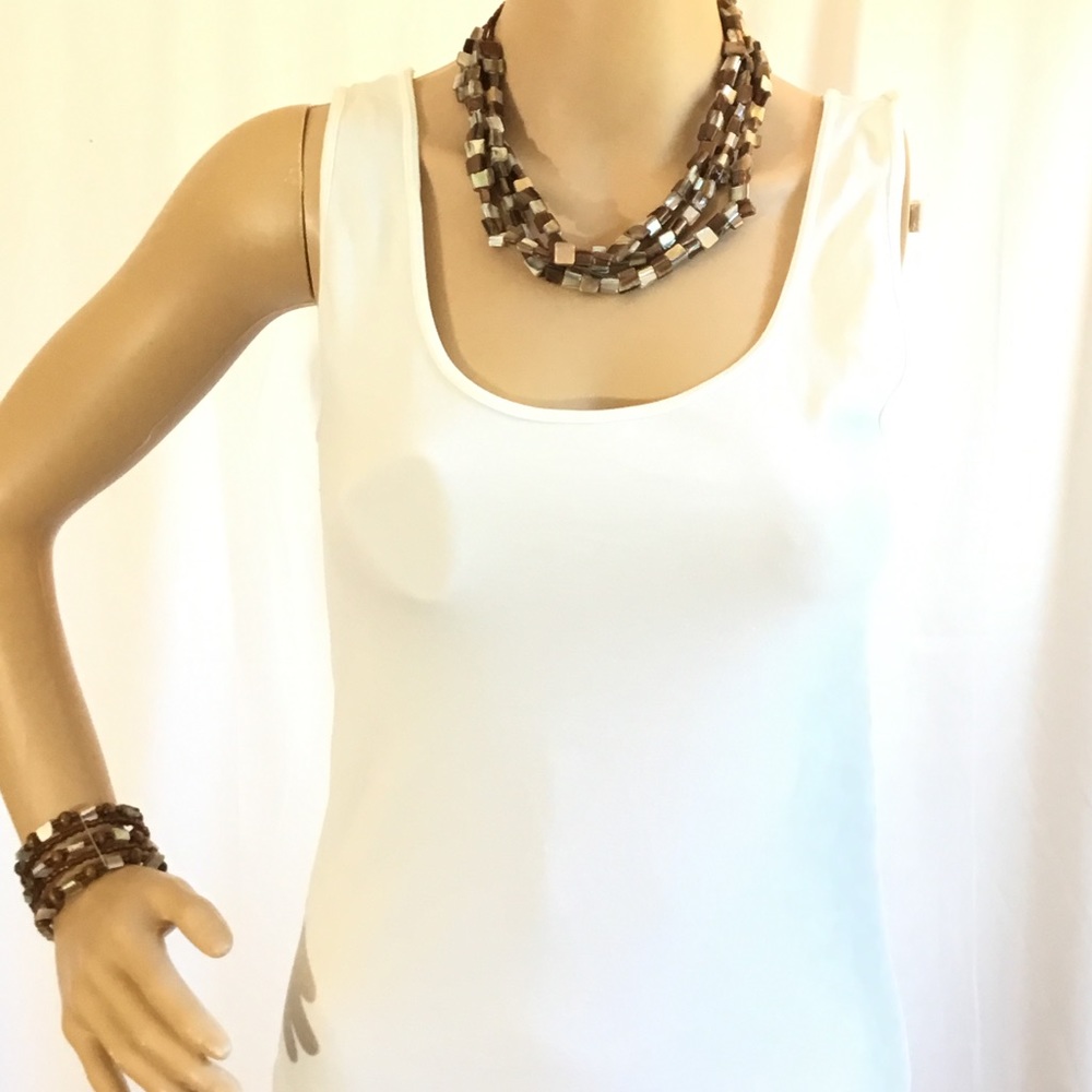 Mother Of Pearl Design Necklace and Bracelet Set Handmade With Love By M…